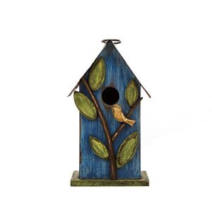 Glitzhome Bird House – Distressed Leaf Design